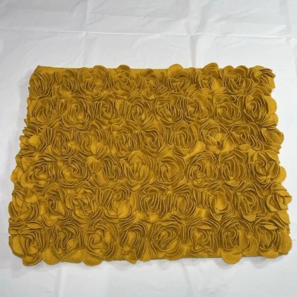 Pottery Barn Dorm Pillows‎ Textured Floral Golden Yellow 15.5x12